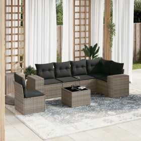 Set de sofás de jardín 7 piezas con cojines ratán PE gris de , Conjuntos de jardín - Ref: Foro24-3254977, Precio: 452,15 €, D...