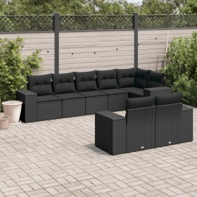 Set de sofás de jardín 8 piezas y cojines ratán sintético negro de , Conjuntos de jardín - Ref: Foro24-3255152, Precio: 594,4...