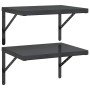 Estantes de pared 2 uds acero inoxidable negro 50x40 cm en Estanterías | Comprar online en Foru.es