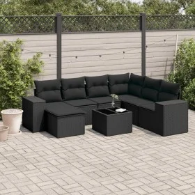 Set de sofás de jardín 8 piezas y cojines ratán sintético negro de , Conjuntos de jardín - Ref: Foro24-3255242, Precio: 512,0...