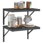 Estantes de pared 2 uds acero inoxidable negro 50x40 cm en Estanterías | Comprar online en Foru.es