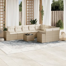Juego de sofás jardín con cojines beige 10 pzas ratán sintético de , Conjuntos de jardín - Ref: Foro24-3255385, Precio: 740,9...
