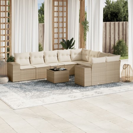 Juego de sofás jardín con cojines beige 10 pzas ratán sintético de , Conjuntos de jardín - Ref: Foro24-3255385, Precio: 740,9...