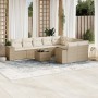 Juego de sofás jardín con cojines beige 10 pzas ratán sintético de , Conjuntos de jardín - Ref: Foro24-3255385, Precio: 740,9...