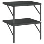 Estantes de pared 2 uds acero inoxidable negro 50x40 cm en Estanterías | Comprar online en Foru.es