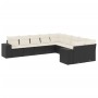 Set de sofás de jardín 10 pzas cojines ratán sintético negro de , Conjuntos de jardín - Ref: Foro24-3255443, Precio: 603,09 €...