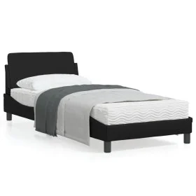 Bettgestell mit Kopfteil aus schwarzem Kunstleder 80x200 cm von , Betten und Lattenroste - Ref: Foro24-373078, Preis: 107,59 ...