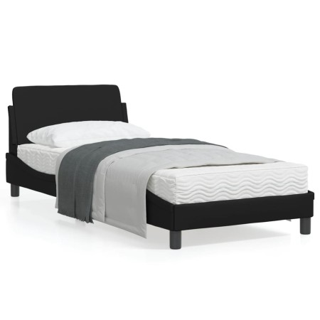 Estructura de cama con cabecero cuero sintético negro 80x200 cm de , Camas y somieres - Ref: Foro24-373078, Precio: 109,24 €,...