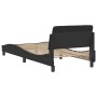 Estructura de cama con cabecero cuero sintético negro 80x200 cm de , Camas y somieres - Ref: Foro24-373078, Precio: 109,24 €,...