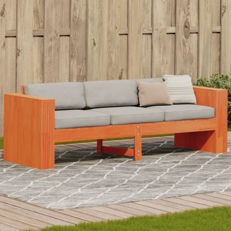 Sofá de jardín 3 plazas madera de pino marrón cera 189x60x62 cm de , Sofás de exterior - Ref: Foro24-844627, Precio: 150,66 €...