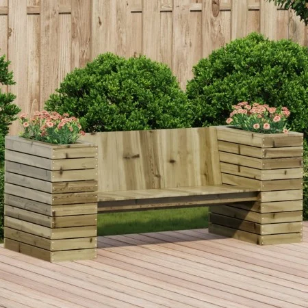 Banco con jardineras madera de pino impregnada 167,5x60x65 cm de , Sofás de exterior - Ref: Foro24-844644, Precio: 234,23 €, ...