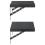 Estantes de pared 2 uds acero inoxidable negro 50x30 cm en Estanterías | Comprar online en Foru.es