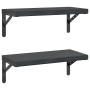 Estantes de pared 2 uds acero inoxidable negro 50x23,5 cm en Estanterías | Comprar online en Foru.es