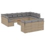 Set sofás jardín 14 pzas y cojines ratán sintético beige mezcla de , Conjuntos de jardín - Ref: Foro24-3256255, Precio: 854,4...