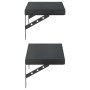 Estantes de pared 2 uds acero inoxidable negro 50x23,5 cm en Estanterías | Comprar online en Foru.es