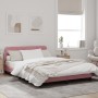 Estructura de cama con cabecero de terciopelo rosa 120x200 cm de , Camas y somieres - Ref: Foro24-373157, Precio: 152,88 €, D...