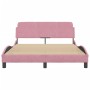 Estructura de cama con cabecero de terciopelo rosa 120x200 cm de , Camas y somieres - Ref: Foro24-373157, Precio: 152,88 €, D...