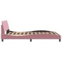 Estructura de cama con cabecero de terciopelo rosa 120x200 cm de , Camas y somieres - Ref: Foro24-373157, Precio: 152,88 €, D...