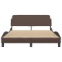 Estructura de cama cabecero cuero sintético marrón 120x200 cm de , Camas y somieres - Ref: Foro24-373160, Precio: 161,60 €, D...