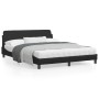 Estructura de cama con cabecero cuero sintético negro 160x200cm de , Camas y somieres - Ref: Foro24-373218, Precio: 185,12 €,...