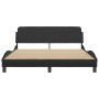 Estructura de cama con cabecero cuero sintético negro 160x200cm de , Camas y somieres - Ref: Foro24-373218, Precio: 185,12 €,...