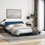 Estructura de cama con cabecero de tela azul 160x200 cm de , Camas y somieres - Ref: Foro24-373211, Precio: 186,44 €, Descuen...