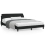 Estructura de cama con cabecero de tela negro 160x200 cm de , Camas y somieres - Ref: Foro24-373207, Precio: 190,14 €, Descue...