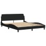 Estructura de cama con cabecero de tela negro 160x200 cm de , Camas y somieres - Ref: Foro24-373207, Precio: 190,14 €, Descue...