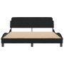 Estructura de cama con cabecero de tela negro 160x200 cm de , Camas y somieres - Ref: Foro24-373207, Precio: 190,14 €, Descue...
