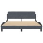 Estructura cama con cabecero terciopelo gris oscuro 160x200 cm de , Camas y somieres - Ref: Foro24-373213, Precio: 180,36 €, ...