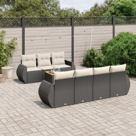 Set de sofás de jardín 8 piezas y cojines ratán sintético negro de , Conjuntos de jardín - Ref: Foro24-3257239, Precio: 515,3...