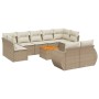 Juego de sofás jardín con cojines beige 10 pzas ratán sintético de , Conjuntos de jardín - Ref: Foro24-3257486, Precio: 732,0...