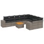 Set de sofás de jardín 10 pzas con cojines ratán sintético gris de , Conjuntos de jardín - Ref: Foro24-3257936, Precio: 623,5...