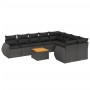 Set de sofás de jardín 10 pzas cojines ratán sintético negro de , Conjuntos de jardín - Ref: Foro24-3257490, Precio: 653,64 €...