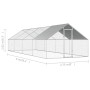 Jaula gallinero de exterior de acero galvanizado 2,75x8x1,92 m de vidaXL, Jaulas y habitáculos para animales pequeños - Ref: ...