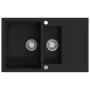 Fregadero de cocina con 2 senos granito negro de , Fregaderos - Ref: Foro24-142950, Precio: 211,73 €, Descuento: %