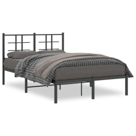 Estructura de cama con cabecero metal negro 120x190 cm de , Camas y somieres - Ref: Foro24-355558, Precio: 94,17 €, Descuento: %