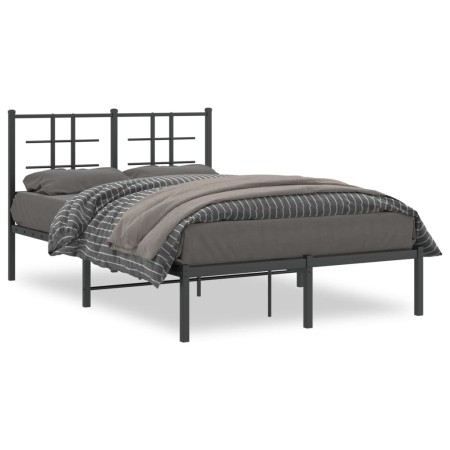 Estructura de cama con cabecero metal negro 120x190 cm de , Camas y somieres - Ref: Foro24-355558, Precio: 94,17 €, Descuento: %