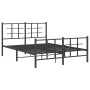 Estructura de cama cabecero y estribo metal negro 140x190 cm de , Camas y somieres - Ref: Foro24-355579, Precio: 114,30 €, De...