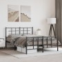 Estructura de cama cabecero y estribo metal negro 140x190 cm de , Camas y somieres - Ref: Foro24-355579, Precio: 114,30 €, De...