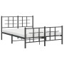 Estructura de cama cabecero y estribo metal negro 140x190 cm de , Camas y somieres - Ref: Foro24-355579, Precio: 114,30 €, De...