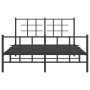 Estructura de cama cabecero y estribo metal negro 140x190 cm de , Camas y somieres - Ref: Foro24-355579, Precio: 114,30 €, De...