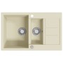 Fregadero de cocina de granito con dos senos beige de , Fregaderos - Ref: Foro24-144858, Precio: 192,46 €, Descuento: %