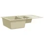 Fregadero de cocina de granito con dos senos beige de , Fregaderos - Ref: Foro24-144858, Precio: 197,96 €, Descuento: %