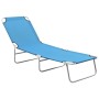 Tumbona plegable de acero y tela azul turquesa de , Tumbonas - Ref: Foro24-310329, Precio: 73,34 €, Descuento: %