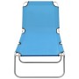 Tumbona plegable de acero y tela azul turquesa de , Tumbonas - Ref: Foro24-310329, Precio: 73,34 €, Descuento: %