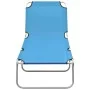 Tumbona plegable de acero y tela azul turquesa de , Tumbonas - Ref: Foro24-310329, Precio: 59,44 €, Descuento: %