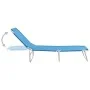 Tumbona plegable de acero y tela azul turquesa de , Tumbonas - Ref: Foro24-310329, Precio: 59,44 €, Descuento: %
