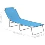 Tumbona plegable de acero y tela azul turquesa de , Tumbonas - Ref: Foro24-310329, Precio: 59,44 €, Descuento: %
