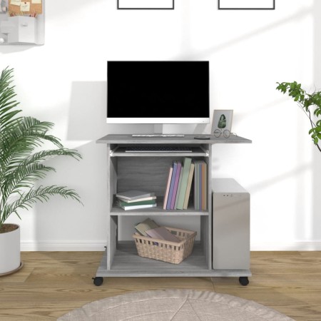 Escritorio de madera contrachapada gris Sonoma 80x50x75 cm de , Escritorios - Ref: Foro24-815544, Precio: 71,49 €, Descuento: %